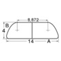 Semi-round AISI316 profile 14 mm